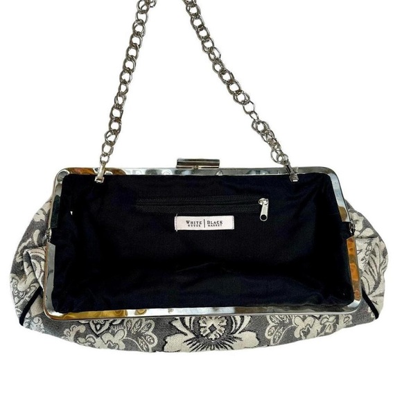 embroidered brocade tapestry baguette chain shoulder bag / clutch baroque gothic - Picture 2 of 8